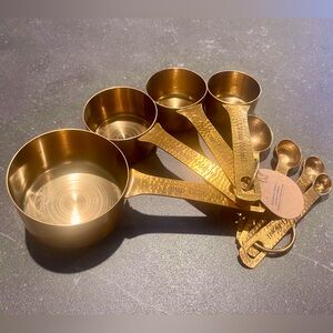 Gold Tone Stainless Steel Measuring Cups and Spoons